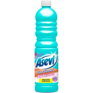 Asevi Floor Cleaner Concentrated - 1L - Light Blue PH Neutral - 1 Case - 12 Units